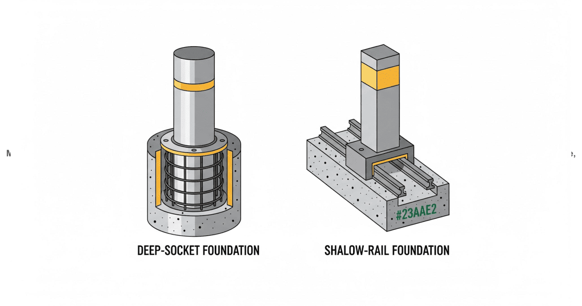 HVM Bollards — 933 Foundation Typicals For HVM Crash Rated Bollards